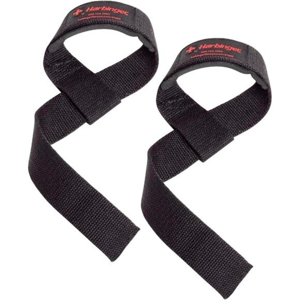 Harbinger Padded Cotton Lifting Straps with NeoTek Cushioned Wrist (Pair)